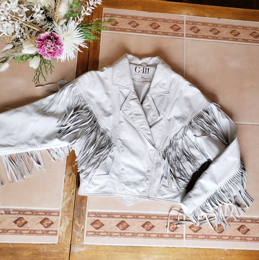 Vintage G-III Fringe Leather Jacket